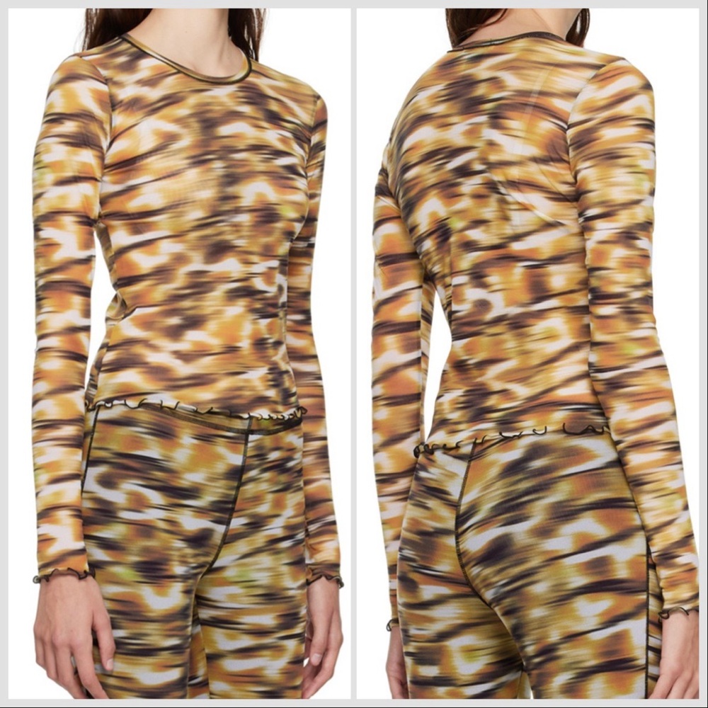 NWT Priscavera Printed Mesh Top